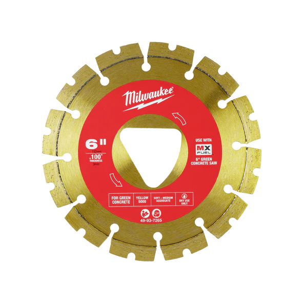 Milwaukee 150mm (6") Green Concrete Diamond Blade - Yellow - 49937265