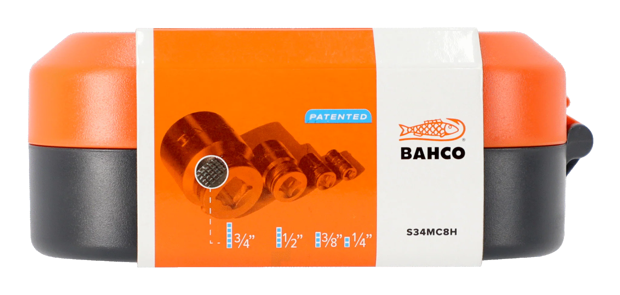 Bahco 1/4" Square Drive Socket and Bit Set with Metric Hex Profile and Ratcheting Bit Holder - 34 Pcs S34MC8H - Image 5