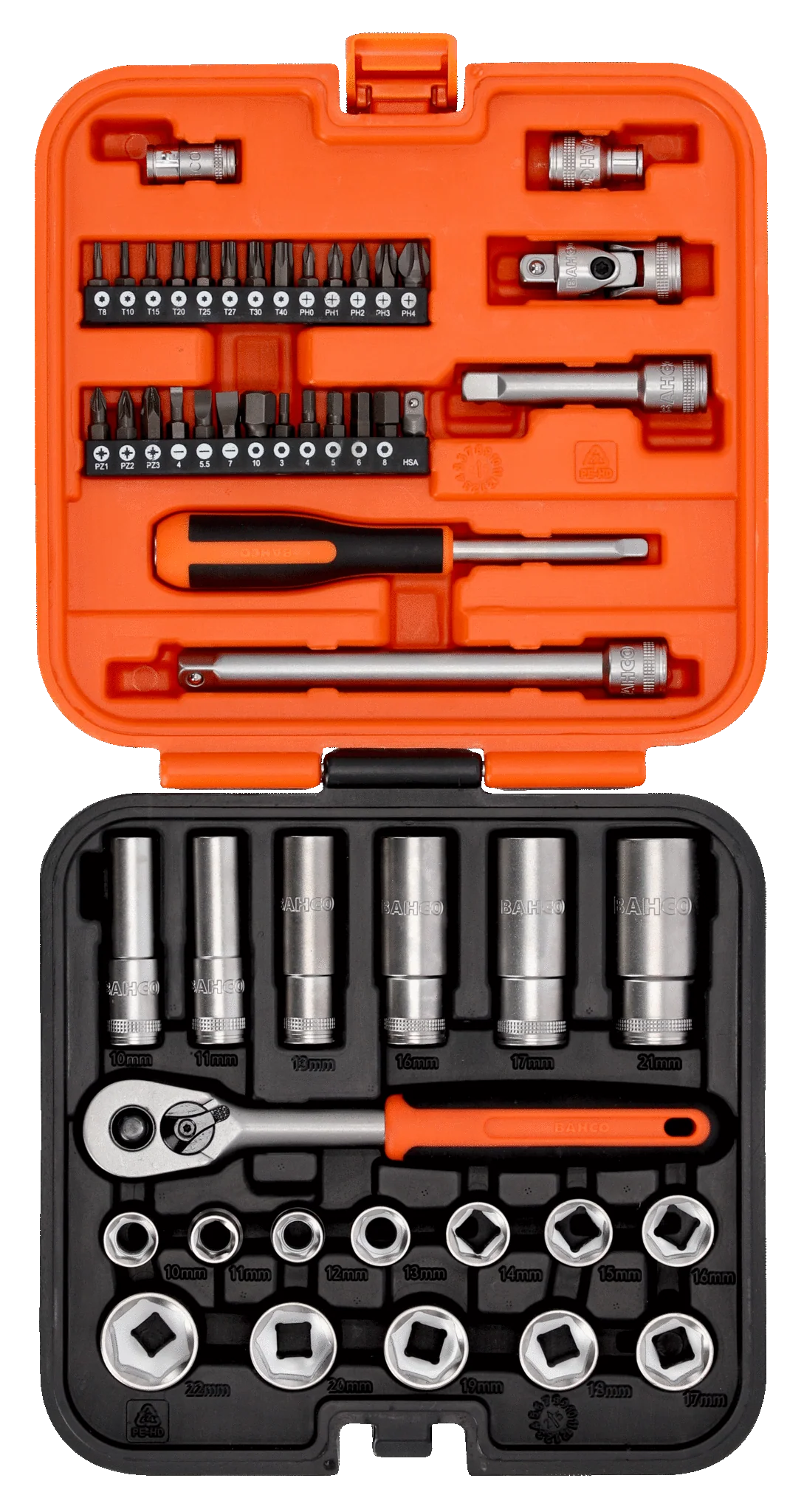 Bahco 3/8" Square Drive Standard and Deep Socket Set with Metric Hex Profile and 1/4" Bits - 51 Pcs S51MC3H - Image 3