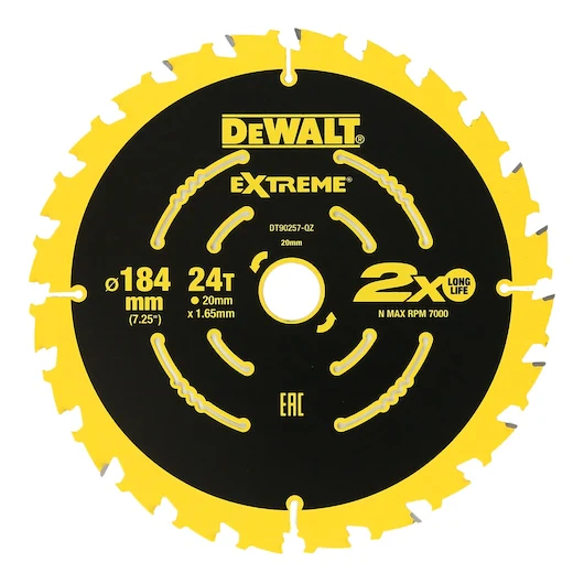 Dewalt SAW BLADE EXTREME 184MM X 24T (16/20MM) 10 PACK BULK - DT90258-QZ