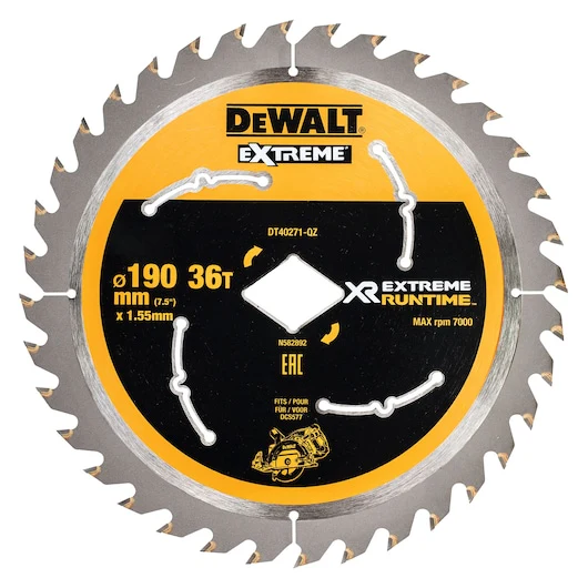 Dewalt SAW BLADE XR EXTREME RUNTIME 190MM X 36T (◆ BORE) - DT40271-QZ