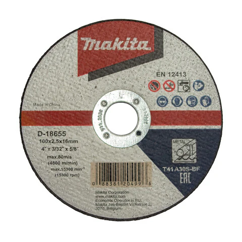 Makita 100mm x 2.5mm x 16mm - METAL CUTTING DISC A30S - 50pk D-18655-50
