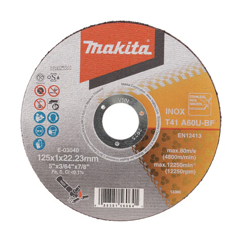 Makita 125mm x 1mm x 22mm INOX CUTTING DISC A60U - 25pk Tub E-03040-25