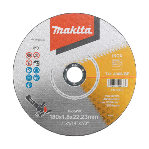 Makita 180mm x 1.8mm x 22mm INOX / METAL CUTTING DISC A36S - 40pk  B-60458-40