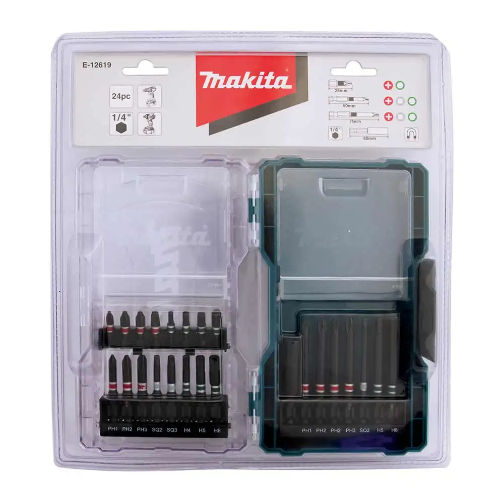 MAKITA 24 Piece Combination Screwdriver Bit Set E-12619 - Image 2