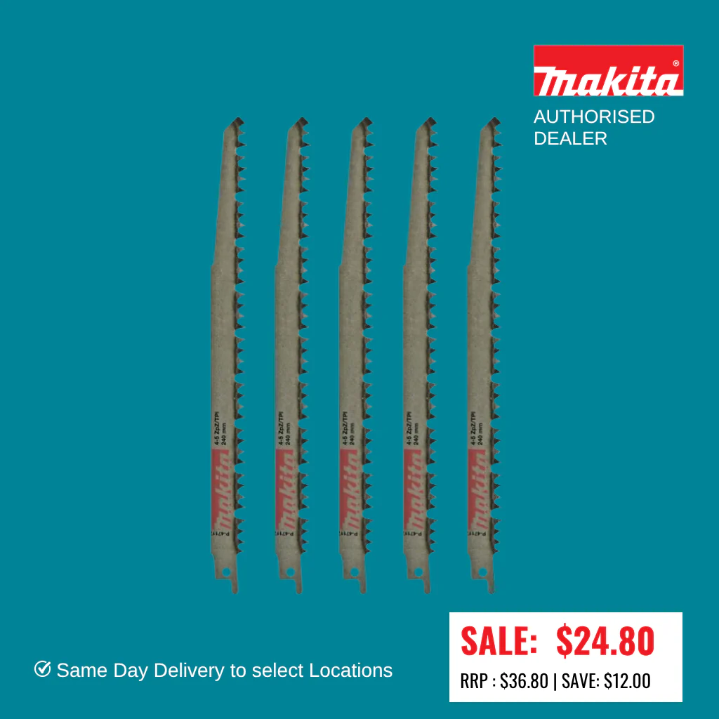 Makita 240mm pruning recipro blades 5pk P-47117