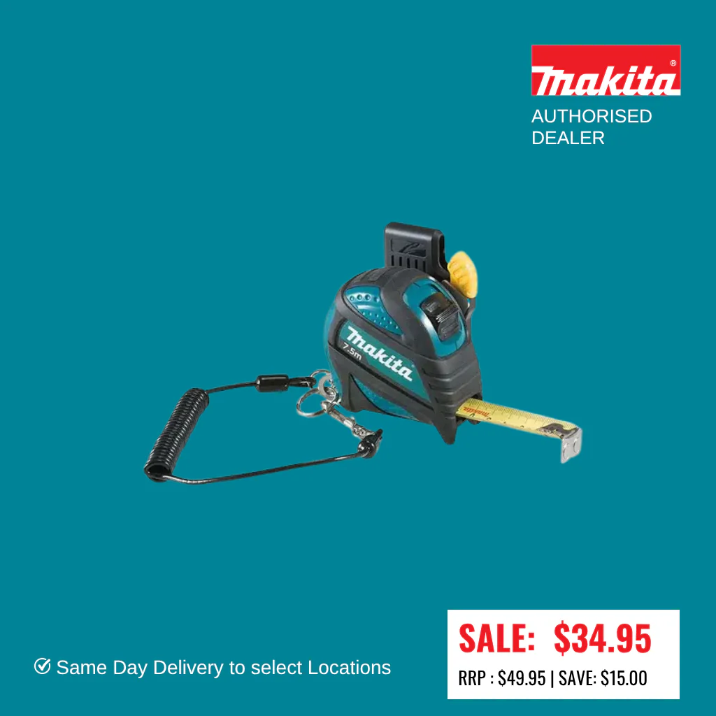 MAKITA 7.5M Maktape Heavy Duty 1Pc With Holder/Cord B-57174