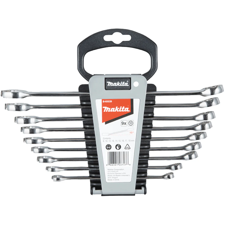 Makita 9 Piece Assorted Metric Combination Spanner Set B-65539