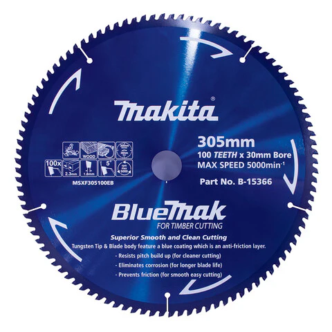 Makita Bluemak Saw Blade Wood TCT Wood 100T 305mm B-15366