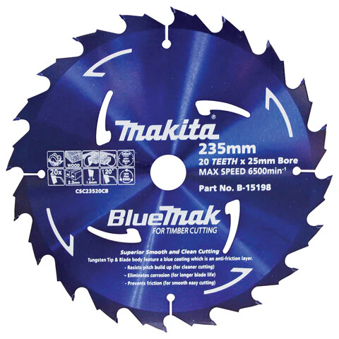 Makita BLUEMAK TCT SAW BLADE 235mm x 25mm x 20T - 5pk B-15198-5