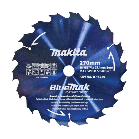Makita BLUEMAK TCT SAW BLADE 270mm x 25.4mm x 18T B-15229