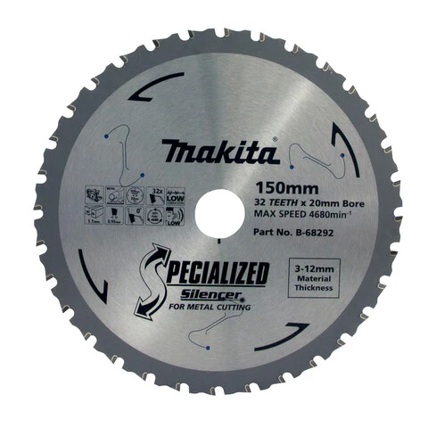 Makita COLD METAL CUTTING TCT SAW BLADE 150mm x 20mm x 32T - 3mm-12mm B-68292