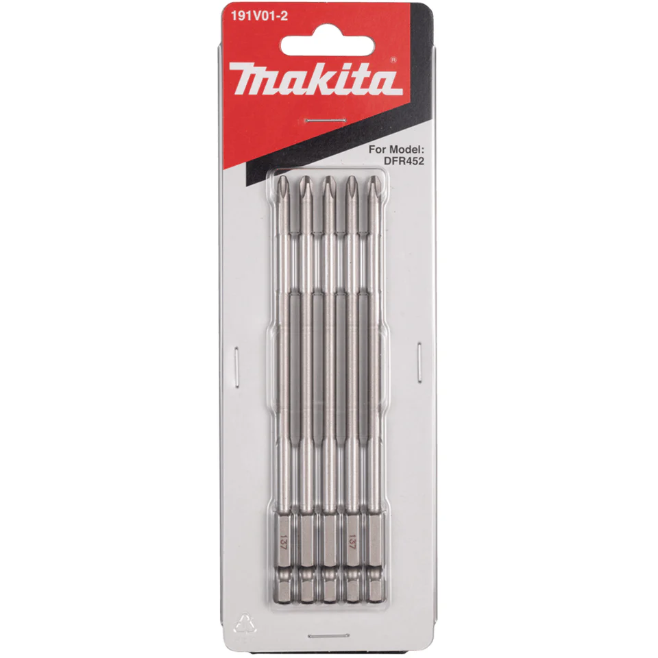 Makita PH2 x 137mm Autofeed Screwdriver Bits 5 Pack Suits DFR453 191V01-2