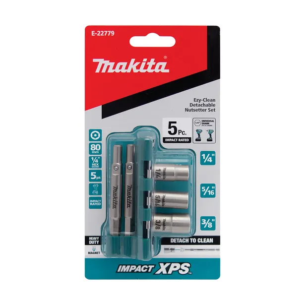MAKITA XPS Ezy-Clean Magnetic Nutsetter Bit Set - 5 Piece E-22779 - Image 3