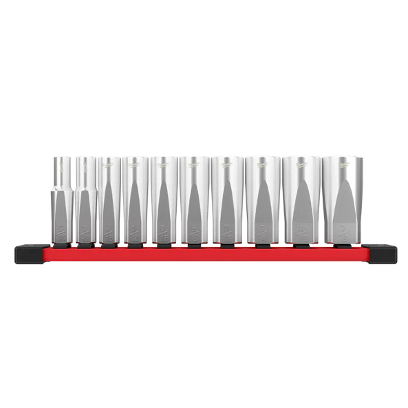 Milwaukee 3/8" Drive 10pc SAE Deep Socket Set with Storage Rail - 48229405