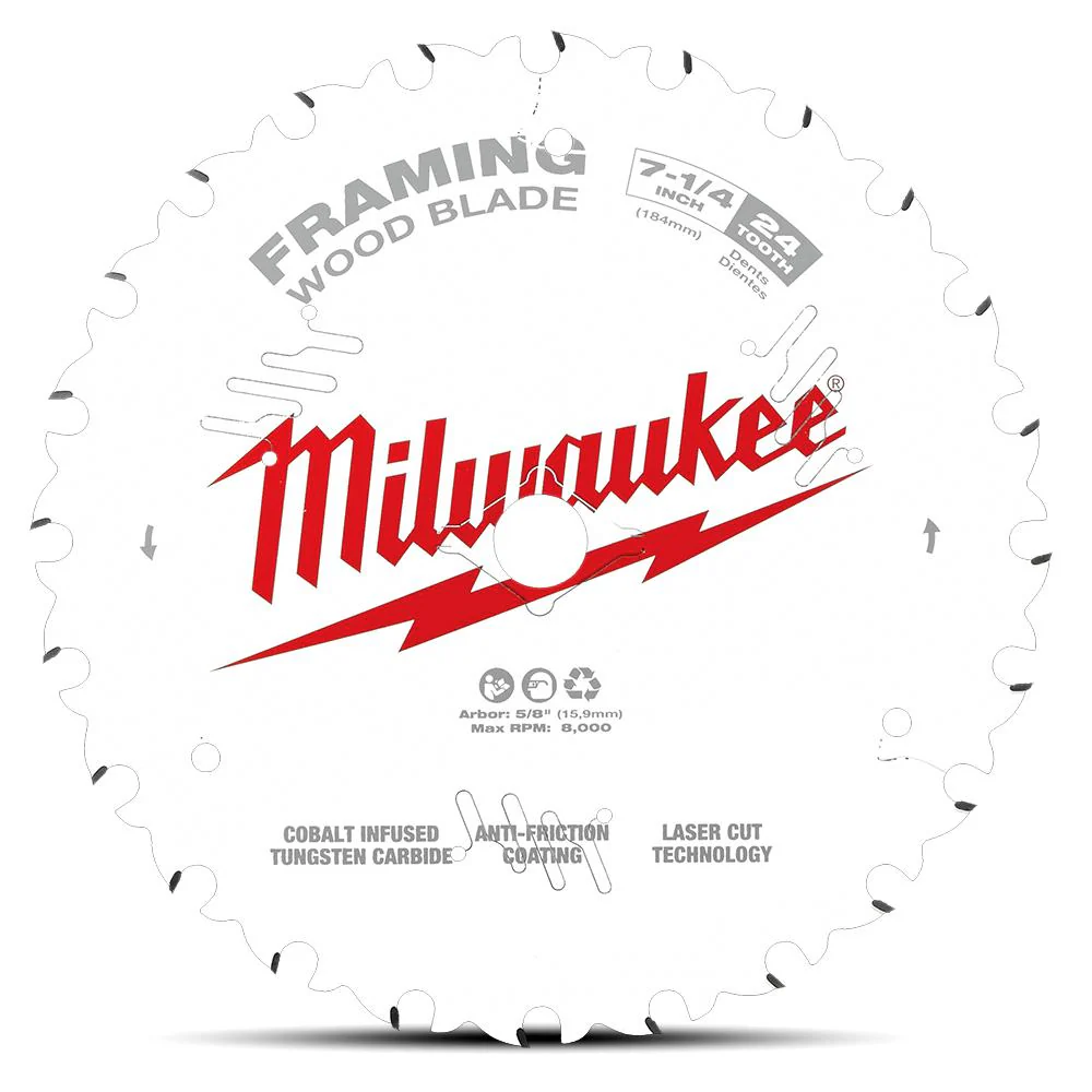 Milwaukee 7-1/4" 184mm 24T FRAMING Blade - 1pc - 48418720