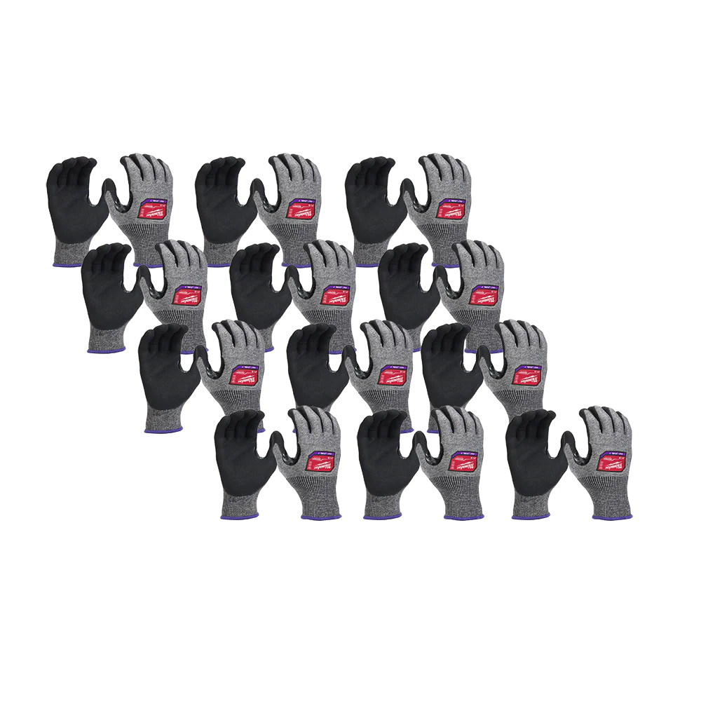 Milwaukee Cut 7(F) High Dexterity Nitrile Dipped Gloves 12 Pack - XXL - 48737014A