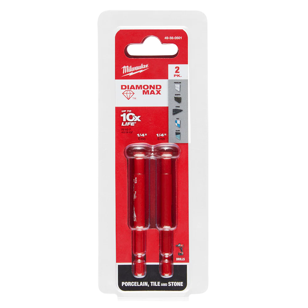 Milwaukee Diamond Plus™ One Piece Hole Saw 6mm (1/4") 2Pk - 49560501