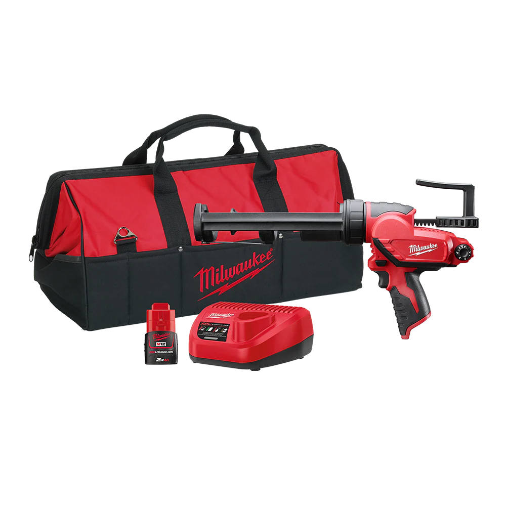 Milwaukee M12™ 310ml Caulk and Adhesive Gun Kit (1x 2.0Ah, Bag) - M12PCG310-201B