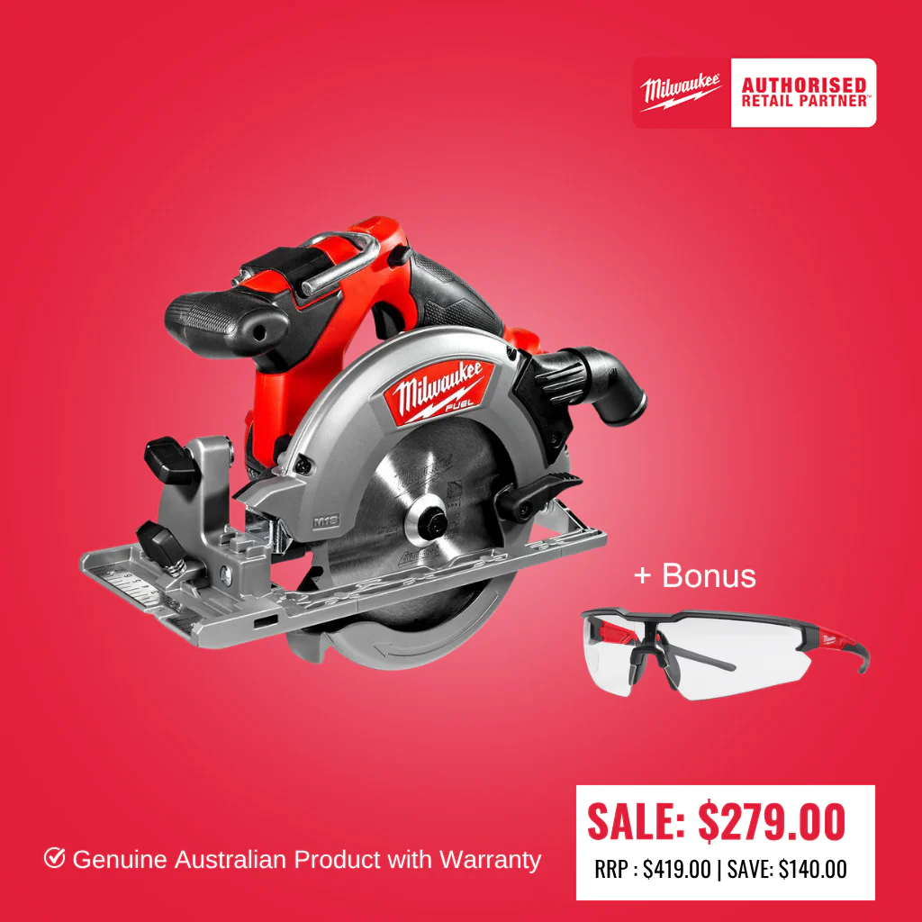 Milwaukee M18 FUEL™ 165mm Circular Saw (Tool Only) M18CCS55-0 + Bonus Milwaukee safety glasses