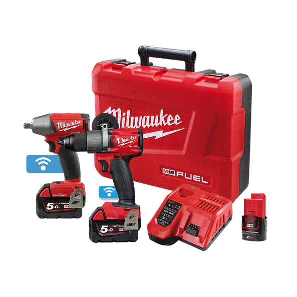 Milwaukee M18 FUEL™ ONE-KEY™ Power Pack 2B2 (M18ONEPD2, M18ONEIWF12) Bonus M12B2 - M18ONEPP2B2-502C