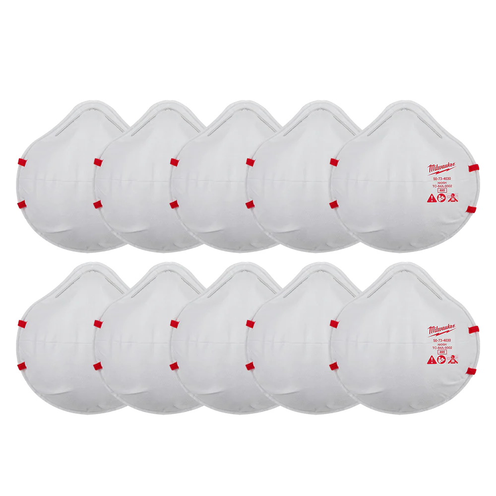 Milwaukee N95 Disposable Respirators 10 Pack - 48734034