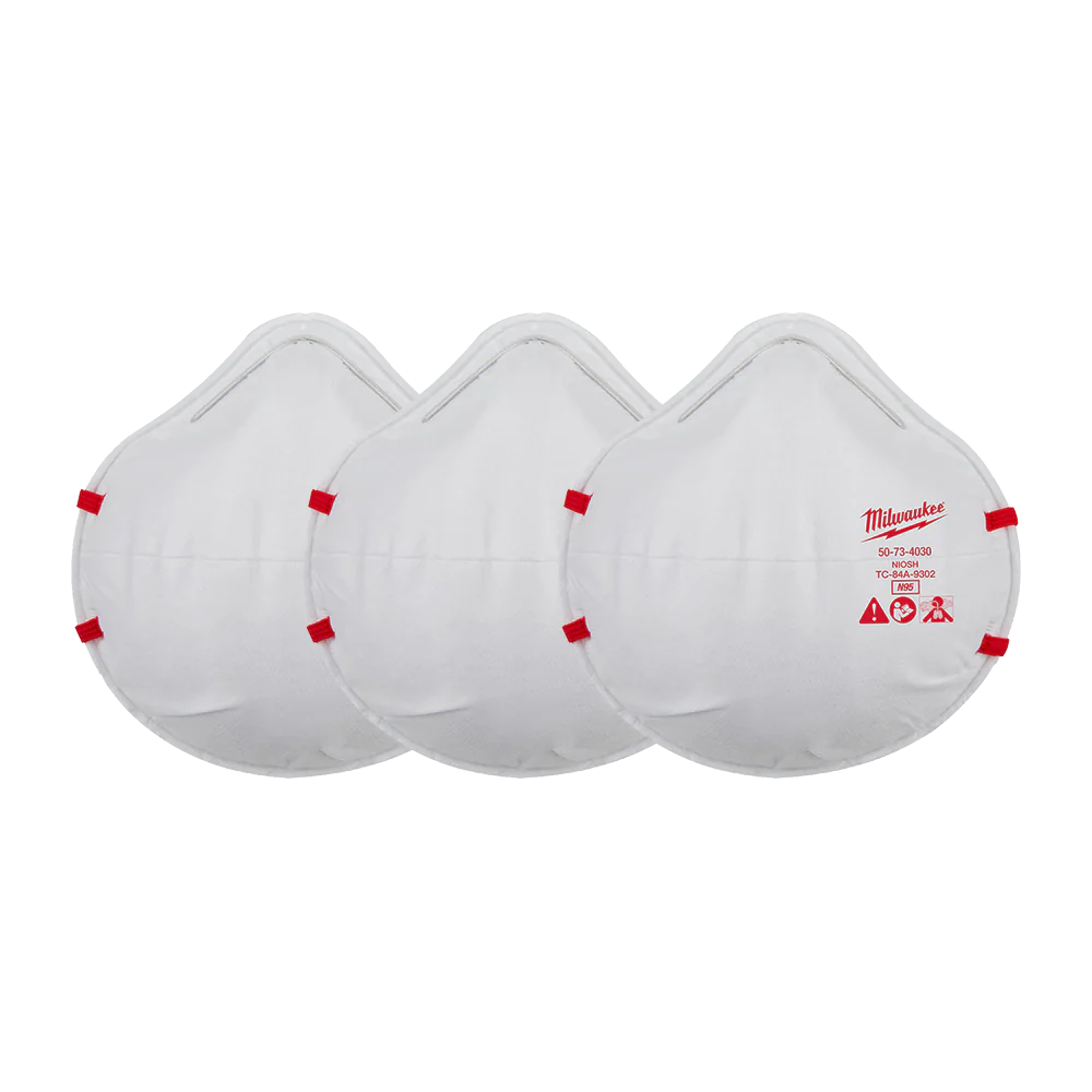 Milwaukee N95 Disposable Respirators 3 Pack - 48734032