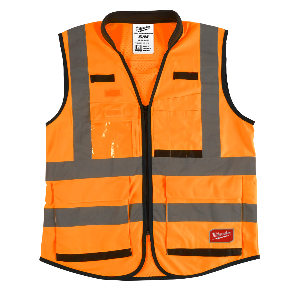 Milwaukee Premium High Visibility Safety Vest 15 Pockets 1 Pack - Orange - XXL/XXXL  - 48735053