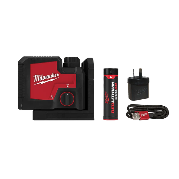 Milwaukee REDLITHIUM™ USB Rechargeable 3 Point Laser Kit (1x 3.0Ah, Case) - L43PL-301C - Image 4