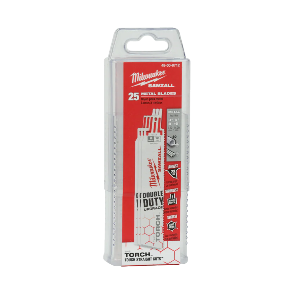 Milwaukee SAWZALL™ The TORCH™ Metal Demolition 230mm 9" 18TPI Blade 25 Pack - 48008788