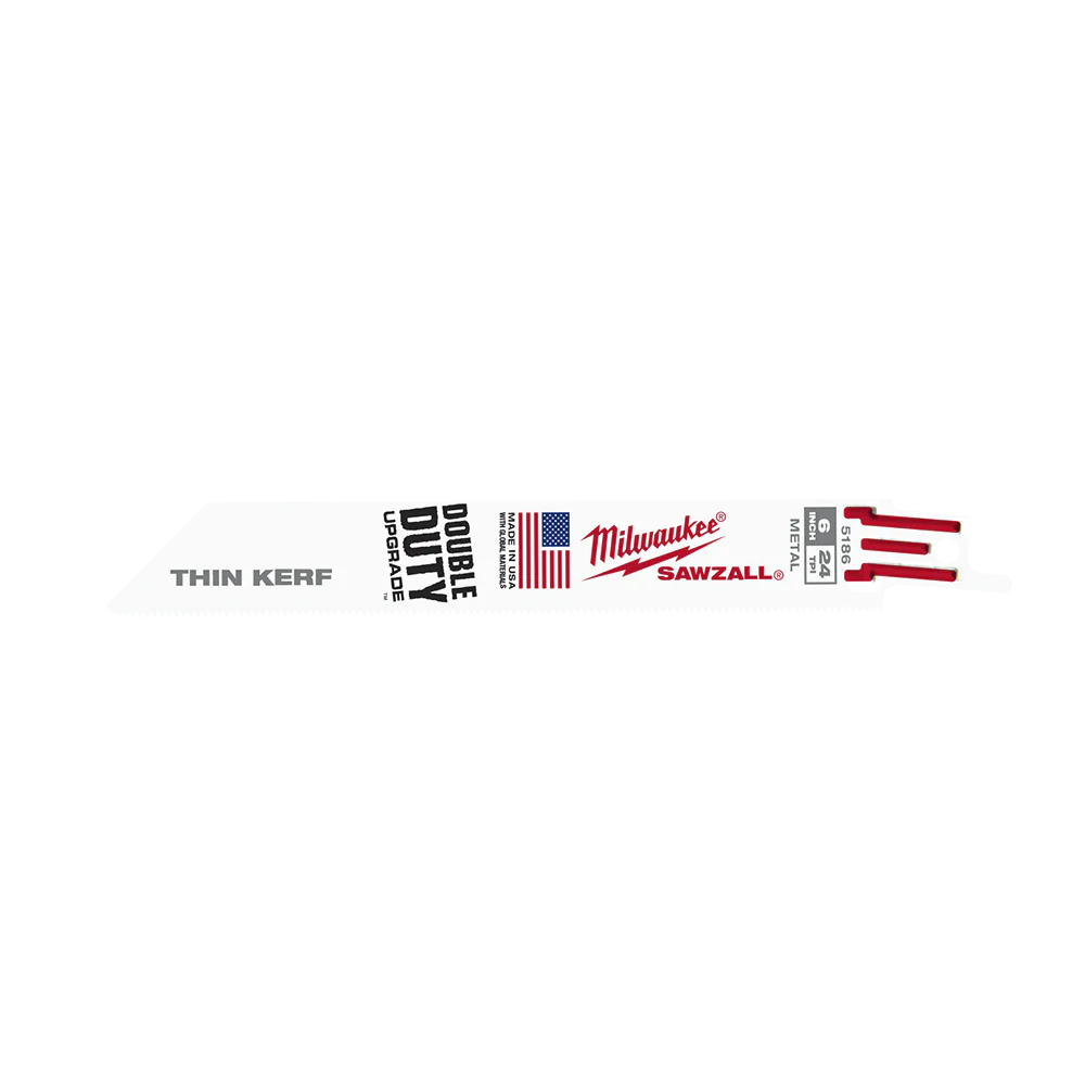 Milwaukee SAWZALL™ Thin Kerf Metal 150mm 6" 24TPI Blade 5 Pack - 48005186