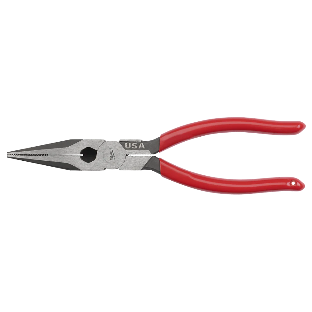 Milwaukee USA Made Dipped Grip 8" Long Nose Pliers - MT505